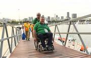 13 September 2016; Ian Costelloe, left, and John Twomey of Ireland following the 3-Person Keelboat (Sonar) at the Marina da Glória during the Rio 2016 Paralympic Games in Rio de Janeiro, Brazil. Photo by Sportsfile