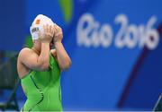 13 September 2016; Nicole Turner of Ireland adjusts her hat and goggles before the Women's 400m Freestyle S6 Final at the Olympic Aquatics Stadium during the Rio 2016 Paralympic Games in Rio de Janeiro, Brazil. Photo by Diarmuid Greene/Sportsfile