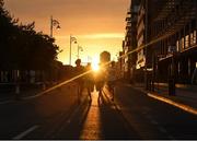 13 September 2016; A general view of runners, including the eventual winner Mark Kirwan, as they make their way around the 5k course during the Grant Thornton Corporate 5K Team Challenge 2016 at Dublin Docklands. Photo by Ray McManus/Sportsfile