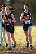 16 January 2011; Team-mates Laura Brennan, left, and Roisin Leahy, Dublin, in action in the Girl's U-17 4500m race during the AAI Woodies DIY Novice and Juvenile Uneven Ages Cross Country Championships. Tullamore Harriers Stadium, Tullamore, Co. Offaly. Picture credit: Barry Cregg / SPORTSFILE