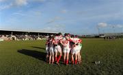 16 January 2011; A general view of the Louth team in a huddle before the start of the game. O'Byrne Cup Quarter-Final, Louth v Wicklow, County Grounds, Drogheda, Co. Louth. Photo by Sportsfile