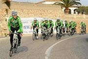 18 January 2011; Cycling legend Sean Kelly shows he still has it as he leads the An Post cycling team on a training ride at the team's 2011 training camp. Calpe, Spain. Picture credit: Stephen McCarthy / SPORTSFILE