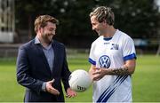 14 September 2016; Kerry's Darran O’Sullivan joined Conor Mortimer, former Mayo All-Star to officially launch this year’s Volkswagen All-Ireland Senior Football Sevens, which will take place in Kilmacud Crokes GAA club on Saturday 17th September, the eve the All-Ireland football final. VW Ireland Twitter will play host to VW Sevens TV where video highlights will be shown throughout the day #VW7s. Pictured are former Mayo footballers Dermot Geraghty, left, also a member of Kilmacud Crokes, and Conor Mortimer. Kilmacud Crokes, Stillorgan, Co Dublin. Photo by Piaras Ó Mídheach/Sportsfile