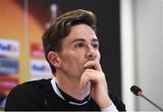 14 September 2016; Ronan Finn of Dundalk during a press conference at the AZ Stadion in Alkmaar, Netherlands. Photo by David Maher/Sportsfile