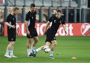 14 September 2016; Dundalk players, Daryl Horgan, Patrick McEleney and David McMillan during squad training at the AZ Stadion in Alkmaar, Netherlands. Photo by David Maher/Sportsfile