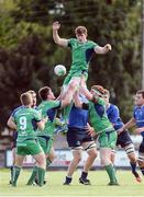 10 September 2016; Sean Masterson of Connacht taking the ball in the lineout during the U19 Interprovincial Series Round 2 match between Connacht and Leinster at the Galwegians RFC Crowley Park in Galway. Photo by Oliver McVeigh/Sportsfile