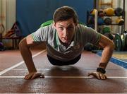 14 September 2016; Ireland Olympic rower Paul O'Donovan works out in the UCD Institute for Sport and Health as the UCD Ad Astra Sports Academy Welcomes Home their Olympians. UCD, Belfield, Dublin. Photo by Cody Glenn/Sportsfile