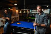 15 September 2016; Buskers On The Ball, Dublin’s one of a kind social interactive sports bar and entertainment venue officially launched in Dublin last night. Former Irish soccer legends Jason McAteer and Phil Babb, left, cut the ribbon and welcomed guests into Dublin’s newest interactive sports bar. Pictured is Phil Babb at the Temple Bar Hotel in Dublin. Photo by Matt Browne/Sportsfile