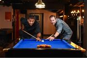 15 September 2016; Buskers On The Ball, Dublin’s one-of-a kind social interactive sports bar and entertainment venue officially launched in Dublin last night. Former Irish soccer legends Phil Babb, left, and Jason McAteer cut the ribbon and welcomed guests into Dublin’s newest interactive sports bar at the Temple Bar Hotel in Dublin. Photo by Matt Browne/Sportsfile