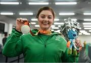 15 September 2016; Orla Barry of Ireland with her silver medal following the medal ceremony of the Women's Discus F57 Final at the Olympic Stadium during the Rio 2016 Paralympic Games in Rio de Janeiro, Brazil. Photo by Diarmuid Greene/Sportsfile