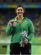 15 September 2016; Orla Barry of Ireland with her silver medal during the medal ceremony of the Women's Discus F57 Final at the Olympic Stadium during the Rio 2016 Paralympic Games in Rio de Janeiro, Brazil. Photo by Diarmuid Greene/Sportsfile
