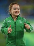15 September 2016; Niamh McCarthy of Ireland before receiving her silver medal during the medal ceremony of the Women's Discus Throw F41 Final at Olympic Stadium during the Rio 2016 Paralympic Games in Rio de Janeiro, Brazil. Photo by Diarmuid Greene/Sportsfile