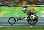 15 September 2016; Tatyana McFadden of USA on her way to winning the Women's 5000m T54 Final at Olympic Stadium during the Rio 2016 Paralympic Games in Rio de Janeiro, Brazil. Photo by Diarmuid Greene/Sportsfile