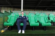 16 January 2011; Limerick's Barry Fitzpatrick tries the new substitutes seats for comfort ahead of the match. McGrath Cup Quarter-Final, Limerick v Cork, Gaelic Grounds, Limerick. Picture credit: Brian Lawless / SPORTSFILE