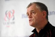 18 January 2010; Ulster head coach Brian McLaughlin during a press conference ahead of their Heineken Cup, Pool 4, Round 6, match against Aironi Rugby on Saturday. Ulster Rugby press conference, Newforge Training Ground, Belfast, Co. Antrim. Picture credit: Oliver McVeigh / SPORTSFILE