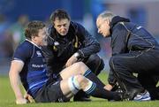 21 April 2010; Brian O'Driscoll, Leinster, receives medical attention. Celtic League, Connacht v Leinster, Sportsground, Galway. Picture credit: Ray Ryan / SPORTSFILE