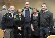 21 January 2011; In attendance at the Leitrim Supporters Club 25th Anniversary launch are, from left, Damien Eames, Leitrim minor manager, Attracta O'Reilly, minor board member, Seamus Mulhearn, St. Mary's, Barbara Byrne, minor board secretary, and Pat McKiernan, from Ballinamore. Herbert Park Hotel, Ballsbridge, Dublin. Picture credit: Brian Lawless / SPORTSFILE