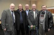 21 January 2011; In attendance at the Leitrim Supporters Club 25th Anniversary launch are Ballinaglera natives, from left, Michael Loughlin, John Mulvey, Noel Loughlin, Cyril Loughlin, and Peter Hugh McPartland. Herbert Park Hotel, Ballsbridge, Dublin. Picture credit: Brian Lawless / SPORTSFILE