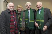 21 January 2011; In attendance at the Leitrim Supporters Club 25th Anniversary launch is Ursula Foran, from Drumshanbo, with her husband John F. Deane, left, and brothers Eamon and Liam Foran, right . Herbert Park Hotel, Ballsbridge, Dublin. Picture credit: Brian Lawless / SPORTSFILE