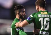 16 September 2016; Sean Maguire, left, of Cork City celebrates after scoring his side's first goal with Gearoid Morrissey during the SSE Airtricity League Premier Division match between Cork City and Shamrock Rovers at Turners Cross in Cork. Photo by David Maher/Sportsfile