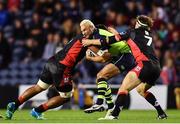 16 September 2016; Dave Kearney of Leinster is tackled by Viliami Fihaki, left, and Hamish Watson of Edinburgh during the Guinness PRO12 Round 3 match between Edinburgh and Leinster at BT Murrayfield Stadium in Edinburgh, Scotland. Photo by Ramsey Cardy/Sportsfile