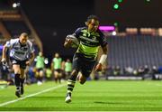16 September 2016; Isa Nacewa of Leinster on his way to scoring his side's third try of the game during the Guinness PRO12 Round 3 match between Edinburgh and Leinster at BT Murrayfield Stadium in Edinburgh, Scotland. Photo by Ramsey Cardy/Sportsfile