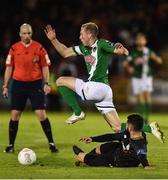 16 September 2016; Stephen Dooley of Cork City in action against David Webster of Shamrock Rovers during the SSE Airtricity League Premier Division match between Cork City and Shamrock Rovers at Turners Cross in Cork. Photo by David Maher/Sportsfile