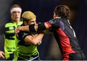 16 September 2016; Luke McGrath of Leinster is tackled by Hamish Watson of Edinburgh during the Guinness PRO12 Round 3 match between Edinburgh and Leinster at BT Murrayfield Stadium in Edinburgh, Scotland. Photo by Ramsey Cardy/Sportsfile