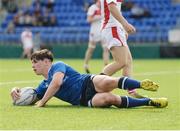 17 September 2016; Darragh Kelly of Leinster scoring his sides fifth try during the U18 Clubs Interprovincial Series Round 3 match between Leinster and Ulster at Donnybrook Stadium in Dublin. Photo by Eóin Noonan/Sportsfile