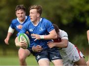 17 September 2016; David Hawkshaw of Leinster is tackled by Matthew Crowther of Ulster during the U18 Schools Interprovincial Series Round 3 match between Ulster and Leinster at Methodist College in Belfast.  Photo by Oliver McVeigh/Sportsfile