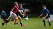 17 September 2016; Sean O'Brien of Leinster is tackled by Peter Silvester of Munster during the U19 Interprovincial Series Round 3 match between Leinster and Munster at Old Belvedere RFC, Dublin.  Photo by Eóin Noonan/Sportsfile