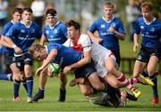 17 September 2016; Liam Turner of Leinster is tackled by Jamie Macartney of Ulster during the U18 Schools Interprovincial Series Round 3 match between Ulster and Leinster at Methodist College, Belfast. Photo by Oliver McVeigh/Sportsfile