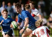 17 September 2016; Sam Dardis of Leinster is tackled by Ben Webb of Ulster during the U18 Schools Interprovincial Series Round 3 match between Ulster and Leinster at Methodist College in Belfast. Photo by Oliver McVeigh/Sportsfile