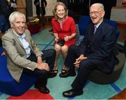 17 September 2016; Former Tipperary hurlers Eddie O'Donnell, left, and Michael Murphy, age 98, who won an All-Ireland in 1945, pictured with Murphy's daughter Mary at the GPA Former Players Event in Croke Park. Over 450 former county footballers and hurlers gathered at the annual lunch which is now in its fourth year. The event featured GPA Lifetime Achievement Awards for Mayo football hero of the 1950s Paddy Prendergast and Cork dual legend, Ray Cummins at Croke Park, Dublin.  Photo by Cody Glenn/Sportsfile