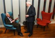 17 September 2016; Former Dublin footballers, who were team-mates on the 1958 All-Ireland winning team, Jim Crowley, left, in conversation with Jimmy Joyce at the GPA Former Players Event in Croke Park. Over 450 former county footballers and hurlers gathered at the annual lunch which is now in its fourth year. The event featured GPA Lifetime Achievement Awards for Mayo football hero of the 1950s Paddy Prendergast and Cork dual legend, Ray Cummins at Croke Park, Dublin.  Photo by Cody Glenn/Sportsfile