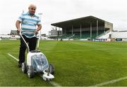 17 September 2016; Groundsman Anthony Kelly marks the pitch before the start of  the EA Sports Cup Final Match between St Patrick's Athletic and Limerick at Markets Field, Limerick.  Photo by David Maher/Sportsfile