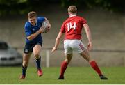 17 September 2016; Michael Silvester of Leinster in action against Paul Buckley of Munster during the U19 Interprovincial Series Round 3 match between Leinster and Munster at Old Belvedere RFC, Dublin.  Photo by Eóin Noonan/Sportsfile