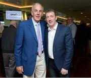 17 September 2016; Ray Commins with former Offaly hurler Brian Whelahan at the GPA Former Players Event in Croke Park. Over 450 former county footballers and hurlers gathered at the annual lunch which is now in its fourth year. The event featured GPA Lifetime Achievement Awards for Mayo football hero of the 1950s Paddy Prendergast and Cork dual legend, Ray Cummins at Croke Park, Dublin.  Photo by Matt Browne/Sportsfile