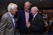 17 September 2016; Former Tipperary hurlers Eddie O'Donnell, left, and John &quot;Mackey&quot; McKenna, right, pictured with former Dublin footballer Tony Hanahoe at the GPA Former Players Event in Croke Park. Over 450 former county footballers and hurlers gathered at the annual lunch which is now in its fourth year. The event featured GPA Lifetime Achievement Awards for Mayo football hero of the 1950s Paddy Prendergast and Cork dual legend, Ray Cummins at Croke Park, Dublin.  Photo by Cody Glenn/Sportsfile
