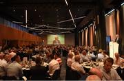 17 September 2016; Uachtarán Chumann Lúthchleas Gael Aogán Ó Fearghail speaks at the GPA Former Players Event in Croke Park. Over 450 former county footballers and hurlers gathered at the annual lunch which is now in its fourth year. The event featured GPA Lifetime Achievement Awards for Mayo football hero of the 1950s Paddy Prendergast and Cork dual legend, Ray Cummins at Croke Park, Dublin.  Photo by Cody Glenn/Sportsfile