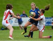 17 September 2016; Kathy Baker of Leinster is tackled by Leah McGoldrick of Ulster during the U18 Girls Interprovincial Series Round 3 between Ulster and Leinster at City of Armagh RFC, Armagh.  Photo by Oliver McVeigh/Sportsfile