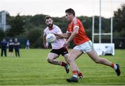 17 September 2016;  Eamonn Kiely of Brosna in action against Aaron Doyle of Dundrum during the Volkswagen Junior Football 7s match at St Judes GAA Club, Wellington Lane, Dublin.  Photo by Sam Barnes/Sportsfile