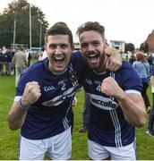 17 September 2016; Mark Kelly, left, and Tomás Ó Ciarán of St Gall's, Antrim, celebrate after the Volkswagen Senior Football 7s match at Kilmacud Crokes, Stillorgan, Dublin. Photo by Daire Brennan/Sportsfile