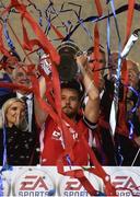 17 September 2016; St Patrick's Athletic captain Ger O'Brien lifts the cup after the EA Sports Cup Final Match between St Patrick's Athletic and Limerick at Markets Field, Limerick. Photo by David Maher/Sportsfile