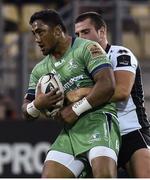 17 September 2016; Bundee Aki of Connacht is tackled by Quintin Geldenhuys of Zebre during the Guinness PRO12 Round 3 match at Stadio Sergio Lanfranchi, Parma in Italy. Photo by Daniele Buffa/Sportsfile