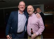 17 September 2016; Former Kerry footballer Mick Galwey with Richard Coffey fromCork at the GPA Former Players Event in Croke Park. Over 450 former county footballers and hurlers gathered at the annual lunch which is now in its fourth year. The event featured GPA Lifetime Achievement Awards for Mayo football hero of the 1950s Paddy Prendergast and Cork dual legend, Ray Cummins at Croke Park, Dublin.  Photo by Matt Browne/Sportsfile