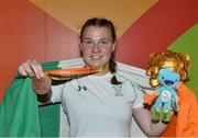 17 September 2016; Noelle Lenihan of Ireland with her bronze medal after the F38 Discus Final at the Olympic Stadium during the Rio 2016 Paralympic Games in Rio de Janeiro, Brazil. Photo by Diarmuid Greene/Sportsfile