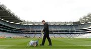 18 September 2016; Head groundsman Stuart Wilson lining the pitch before the GAA Football All-Ireland Senior Championship Final match between Dublin and Mayo at Croke Park in Dublin. Photo by Eóin Noonan/Sportsfile