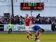17 September 2016; A general view of the scoreboard at the end of the EA Sports Cup Final Match between St Patrick's Athletic and Limerick at Markets Field, Limerick.  Photo by David Maher/Sportsfile