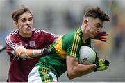 18 September 2016; David Shaw of Kerry in action against Adam Quirke of Galway during the Electric Ireland GAA Football All-Ireland Minor Championship Final match between Kerry and Galway at Croke Park in Dublin. Photo by Eóin Noonan/Sportsfile